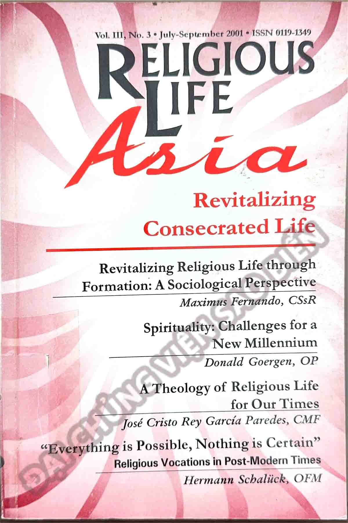Religious Life Asia - Vol. III - No. 03 - 07-09/2001