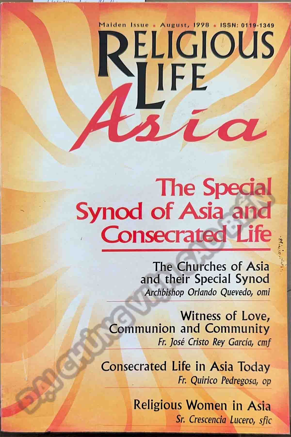 Religious Life Asia - Maiden Issue - 08/1998